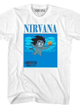 摇滚涅槃nirvana科特柯本cobain联名悟空龙珠重磅纯棉朋克短袖T恤