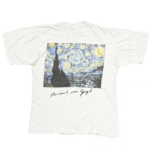 风纯棉短袖 夏季 印花美式 VAN文森特·梵高复古图案数码 T恤 VINCENT