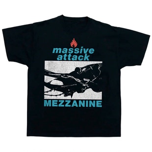 大举进攻Massive Attack乐队mezzanine毁灭重生暗黑摇滚男短袖T恤