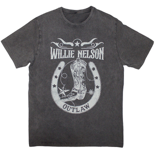 威利·纳尔逊Willie Nelson乡村音乐Outlaw美式水洗做旧短袖男T恤