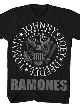 Ramones雷蒙斯乐队Official Logo T Shirt摇滚朋克复古短袖T恤