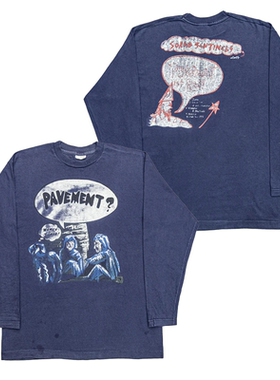 Pavement人行道乐队美式潮牌复古overside摇滚朋克纯棉长袖T恤秋