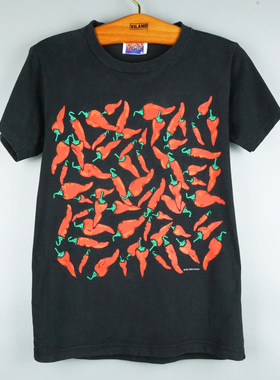 2026夏季新款vintage 1993 红色辣椒图案美式复古休闲男士短袖T恤