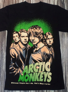 arctic monkeys北极猴乐队摇滚直喷印花男士复古文艺短袖T恤