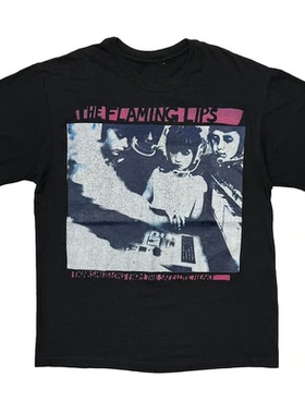 美国另类摇滚艳唇乐队The Flaming Lips复古数码印花纯棉短袖T恤