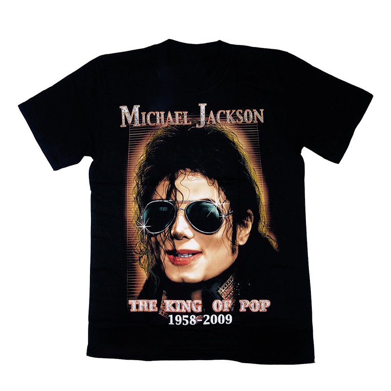 迈克尔·杰克逊 Michael Jackson流行乐之王 人物图案短袖男士T恤