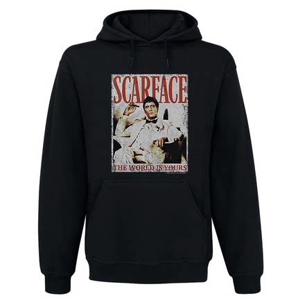 1983年Scarface疤面煞星 疤面人阿尔 帕西诺Tony电影联名连帽卫衣
