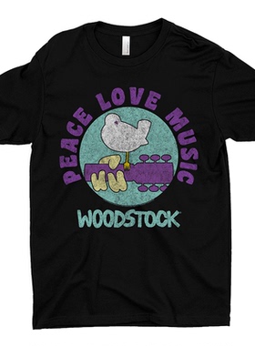 伍德斯托克音乐节Woodstock全球重要的摇滚音乐节美式复古高街T恤