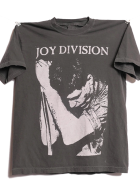 夏季Joy Division Ian Curtis快乐分裂乐队美式重磅轻水洗短袖T恤