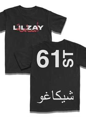 芝加哥知名嘻哈说唱歌手Lil Zay Osama 美式复古经典男士短袖T恤