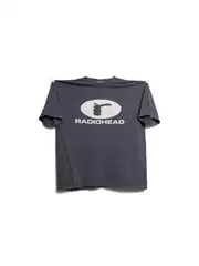 Summer Radiohead Logo Band Logo Light Washed Vintage American Retro Short-Sleeve T-Shirt