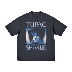 图派克·夏库尔2Pac欧美潮牌匪帮说唱嘻哈歌手纯棉宽松T恤短袖