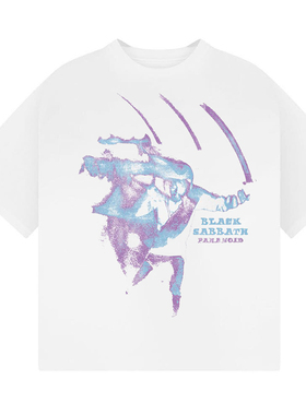 黑色安息日Black Sabbath乐队短袖摇滚美式复古水洗宽松做旧T恤男