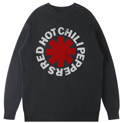 红辣椒乐队摇滚高街男士圆领毛衣