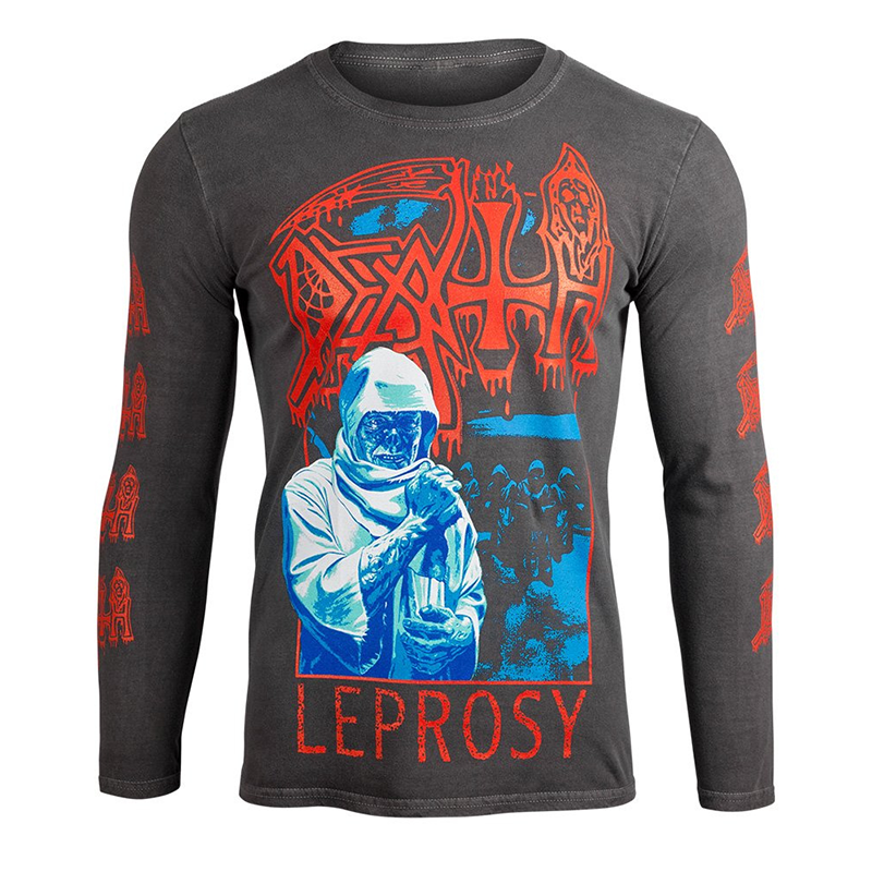 DEATH欧美复古纯棉长袖T恤衫男士