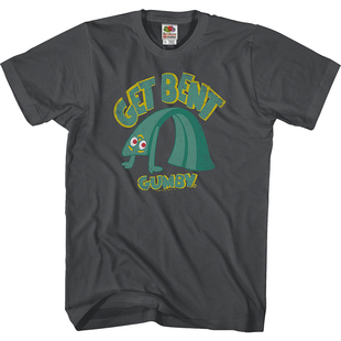 Get Bent Gumby T-Shirt小绿人冈比动画片复古男女款纯棉短袖T恤