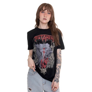 Testament圣约乐队鞭挞金属摇滚风美式vintage纯棉宽松男短袖t恤