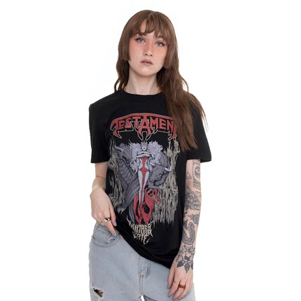 Testament圣约乐队鞭挞金属摇滚风美式vintage纯棉宽松男短袖t恤