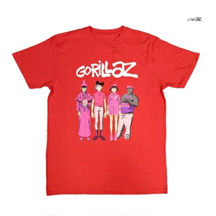 Gorillaz街头霸王英国虚拟乐队朋克摇滚音乐纯棉宽松直喷短袖T恤
