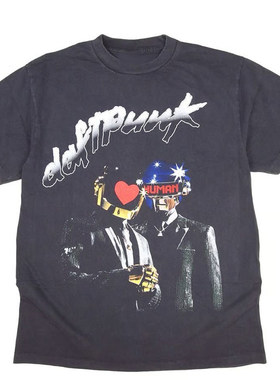daftpunk蠢朋克乐队电子街头T恤