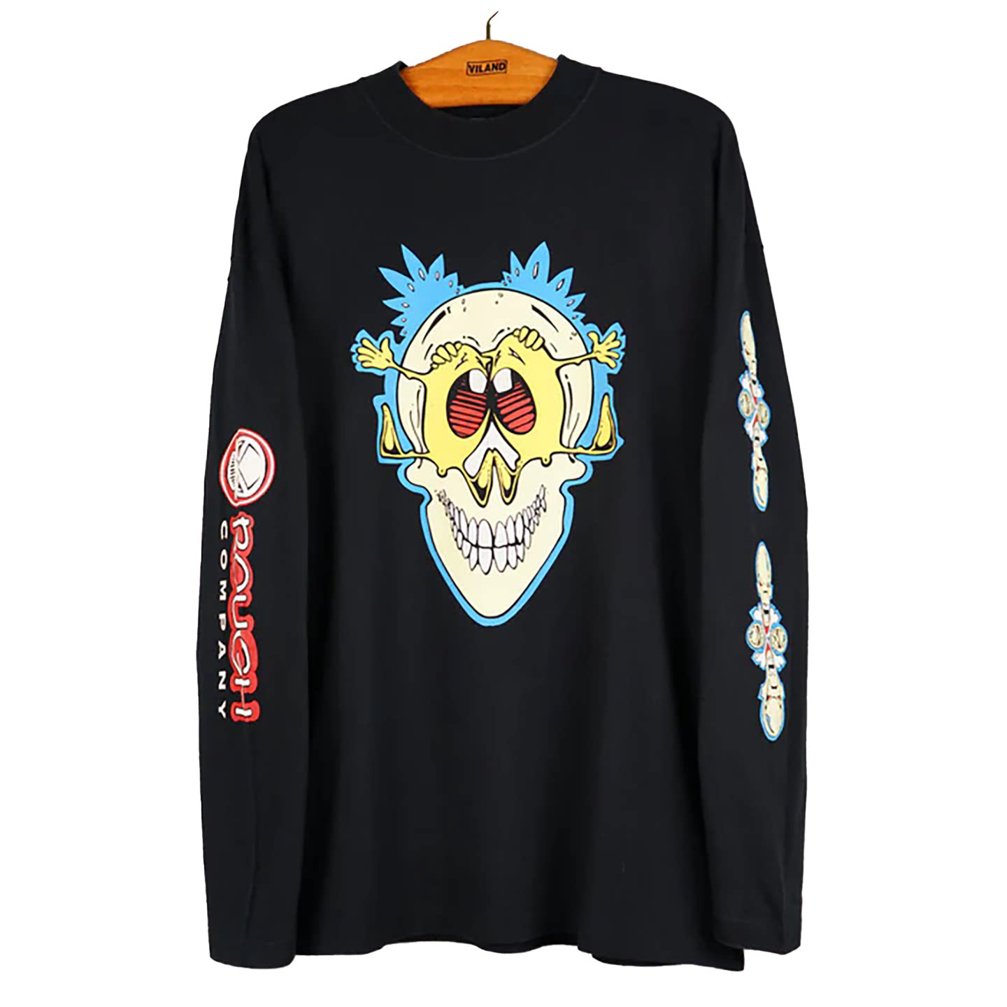Dead Company生与死乐队摇滚骷髅美式复古纯棉男士打底衫长袖T恤