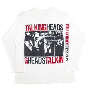 Talking Heads空谈者乐队美式复古oversize摇滚朋克男纯棉长袖T恤