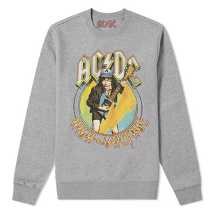 ACDC乐队摇滚欧美复古宽松重磅黑色白色休闲男女秋冬直喷圆领卫衣