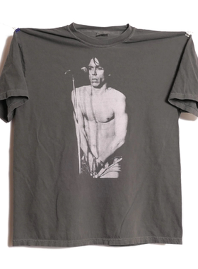 摇滚伊基·波普及傀儡乐队Iggy And The Stooges轻水洗短袖T恤男