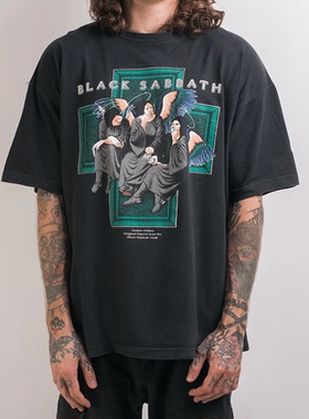 BLACK SABBATH黑色安息日乐队金属摇滚美式复古高街宽松短袖T恤男
