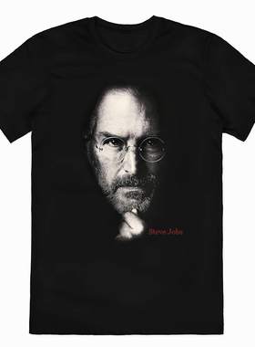 2024新款致敬科技教父乔布斯Steve Jobs美式休闲数码直喷男士T恤