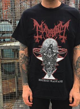 Mayhem挪威乐队金属摇滚朋克美式复古暗黑风黑色红色街头男士T恤