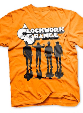 发条橙clockwork orange 暴力美学电影摇滚纯棉宽松直喷短袖T恤