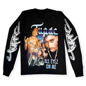图派克·夏库尔Tupac2PAC美国说唱嘻哈男歌手摇滚朋克男女长袖 T恤