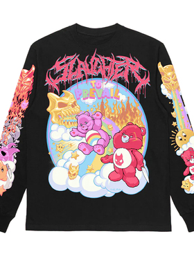 Slaughter to Prevail 死核摇滚乐队卡通黑金暗黑男士长袖T恤纯棉