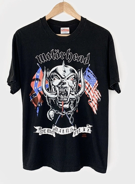 Vintage Motorhead摩托头英国摇滚乐队欧美风朋克炸街复男T恤短袖