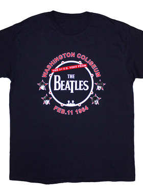 The Beatles披头士乐队Washington Coliseum演出纪念摇滚短袖T恤