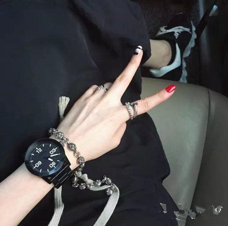 泰银男女同款气质925纯银十字架复古手链手镯