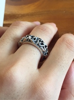 欧美潮牌轻奢925纯银永恒之藤复古男女指环戒指花卉情侣对戒尾戒