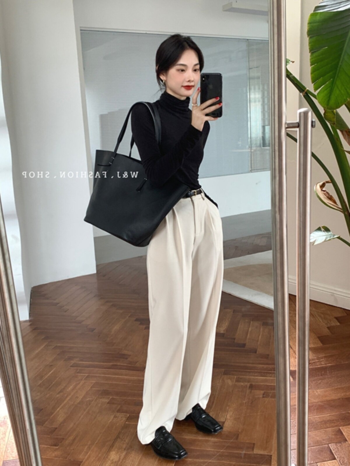 [SPOT] WHITE WIDE-LEG PANTS WOMENS 2024 SPRING AND AUTUMN HIGH-WAISTED HIGH-WAISTED SUIT PANTS STRAIGHT-LEG LOOSE PANTS