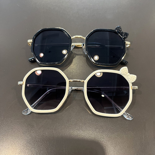 儿童眼镜女孩洋气金属镜女童公主太阳镜宝宝防紫外线防晒时尚墨镜