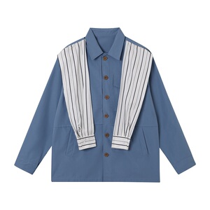 秋新品学院风休闲衬衫男韩版设计个性潮流免烫衬衣A345-1815-P85图片