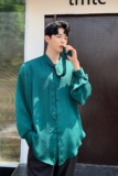 薄款个性气质领带设计男绿色衬衫A345-1938-P75，男装衬衫，电商A345