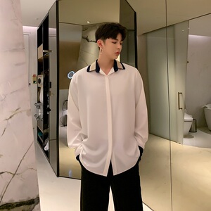 欧货白衬衣男春装2025新款很仙的上衣时尚洋气衬衫A345-1055-P75图片