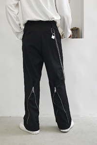 秋季宽松阔腿裤拉链调节设计感男百搭长裤青春流行A345-1908-P75图片