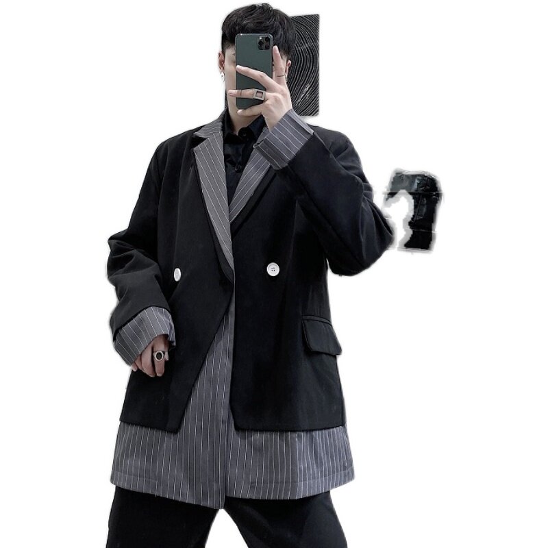 黑色小西服外套男新款韩版休闲气质设计感小众西装A345-1509-125,男装西服套装,电商A345
