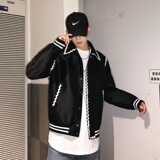 韩版青年流行翻领潮流花边配饰男长袖夹克外套A345-107-P105，男装夹克，电商A345