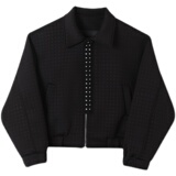 冬季外穿立领拉链宽松休闲夹克金属铆钉装饰男外套A345-1862-P125，男装夹克，电商A345