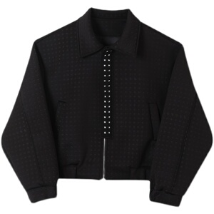 冬季外穿立领拉链宽松休闲夹克金属铆钉装饰男外套A345-1862-P125图片
