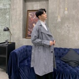 19春装新款千鸟格宽松长款风衣外套A345-1022-P135，男装风衣，电商A345