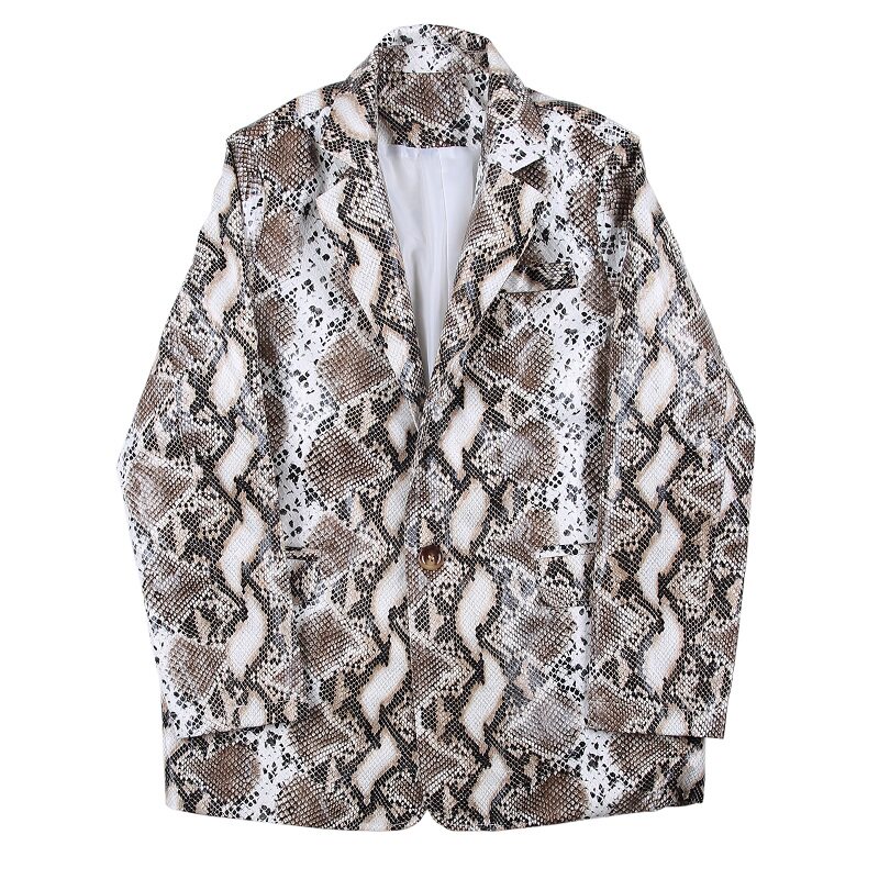 秋冬新品西服皮衣男韩版百搭青年翻领蛇皮外套潮A345-1123-P135,男装西服,电商A345